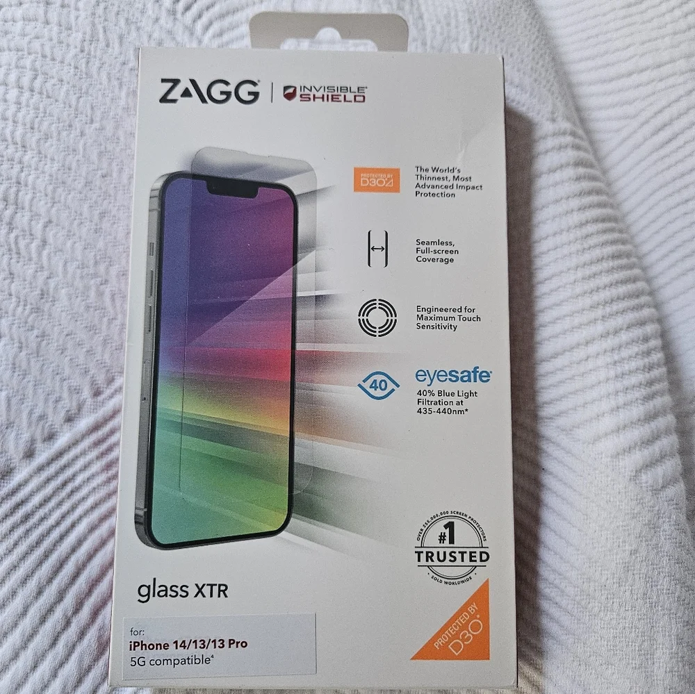 Zagg Invisible Shield Glass Protector iPhone 14/13/13 pro
